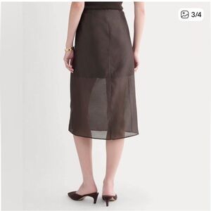NWT Everlane Sheer Silk Organza Midi Skirt